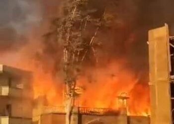 حريق هائل بالحى الشعبي بمدينة الإنتاج الإعلامى 