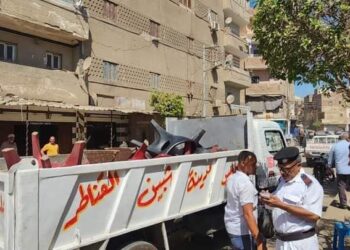 استمرارا لحملات إزالة الاشغالات والمخالفات   بمدينة شبين القناطر اليوم 