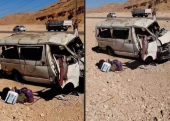 7 وفيات نتيجة حادث سيارة ميكروباص بقنا كانت تتبع حالة وفاة قادمة من السعودية 