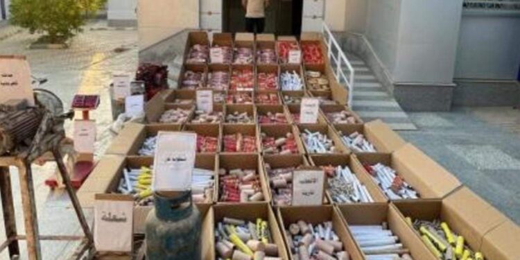 القبض على عاطل ومالك شركة بحوزتهما 7 قطع ألعاب نارية مختلفة الأحجام بقصد الاتجار