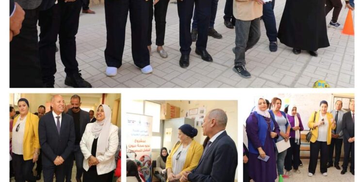 جولة تفقدية لمحافظ القاهرة للقافلة التوعوية الطبية التى نظمها المجلس القومى للطفولة والأمومة بمدرسة تحيا مصر الإعدادية