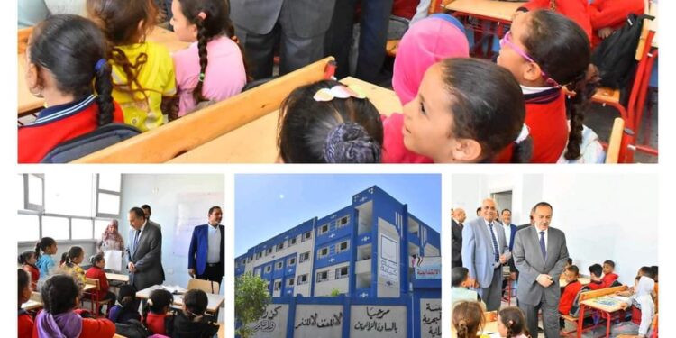 محافظ أسيوط يتفقد مدرسة الزاوية بحري الإبتدائية لمتابعة سير العملية التعليمية