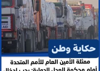 ممثلة الأمين العام للأمم المتحدة أمام محكمة العدل الدولية: يجب إدخال المساعدات الإنسانية إلى غزة فورا