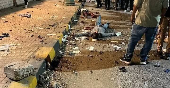 إنفجار أسطوانة غاز أمام نادي الشرطه بالمنيا