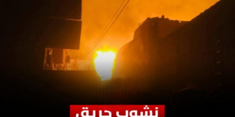 عاجل حريق هائل بمحيط كنيسة ماري جرجس