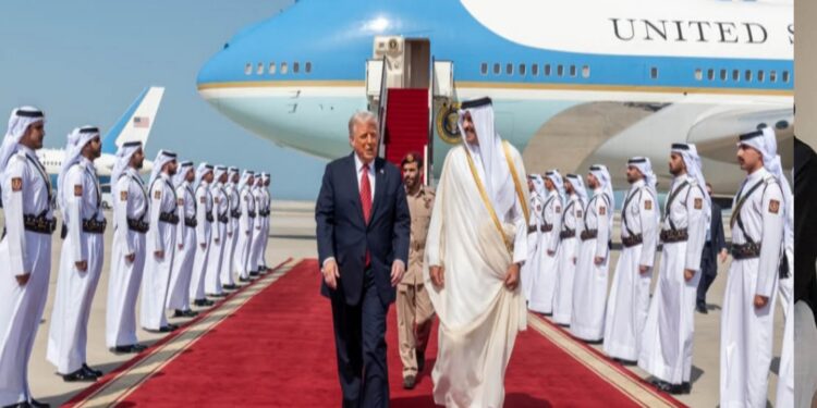 دونالد ترامب يختتم زيارته للدوحه بكلمة للقوات الأمريكية بقاعدة العديد بقطر