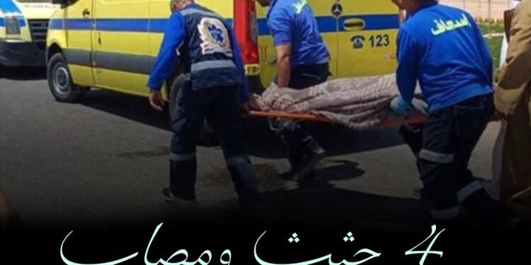 مصرع اربع شباب وإصابة اخر في حادث تصادم طريق إدفو مرسي علم