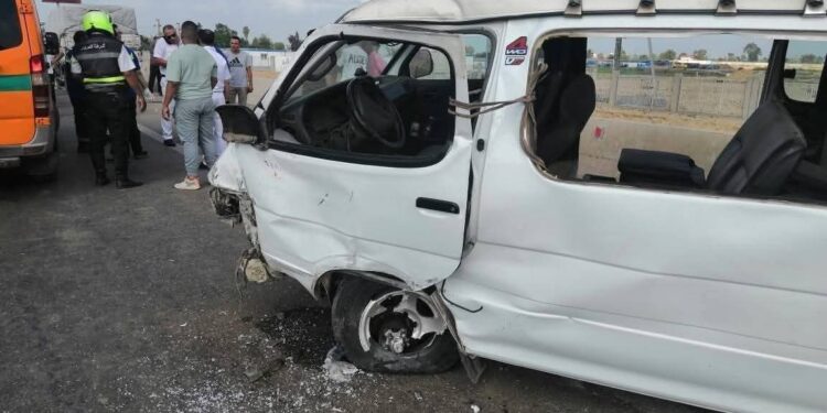 حالة  وفاة واحده إلى جانب 11 مصابً في انقلاب ميكروباص على طريق جمصه