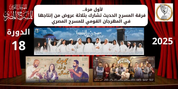 لأول مرة.. فرقة المسرح الحديث تشارك بثلاثة عروض من إنتاجها بالمهرجان القومي للمسرح المصري