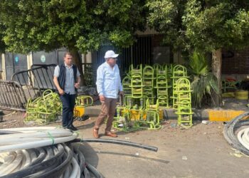 وزير الكهرباء يتفقد مواقع العمل  بمحطة محولات جزيرة الدهب عبر نهر النيل 