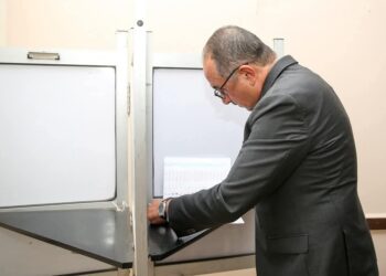 وزير قطاع الأعمال العام يُدلي بصوته في انتخابات مجلس الشيوخ بالتجمع الخامس