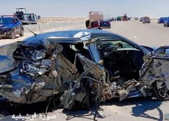 حادث مأسوي لمدير مستشفى الصدر بالعياط .وفاة أحد أبنائه وإصابة الآخر